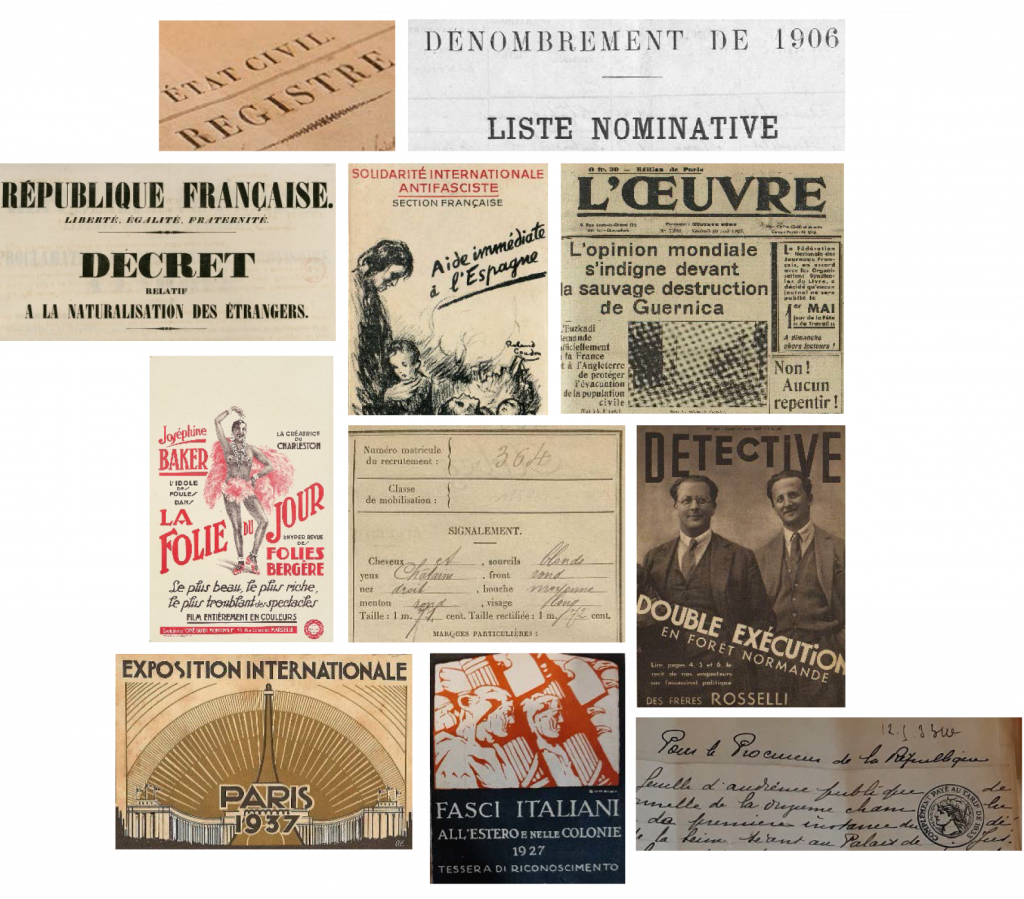 Composition d'images de documents diverses conservés aux archives pour illustrer les propos précédents.